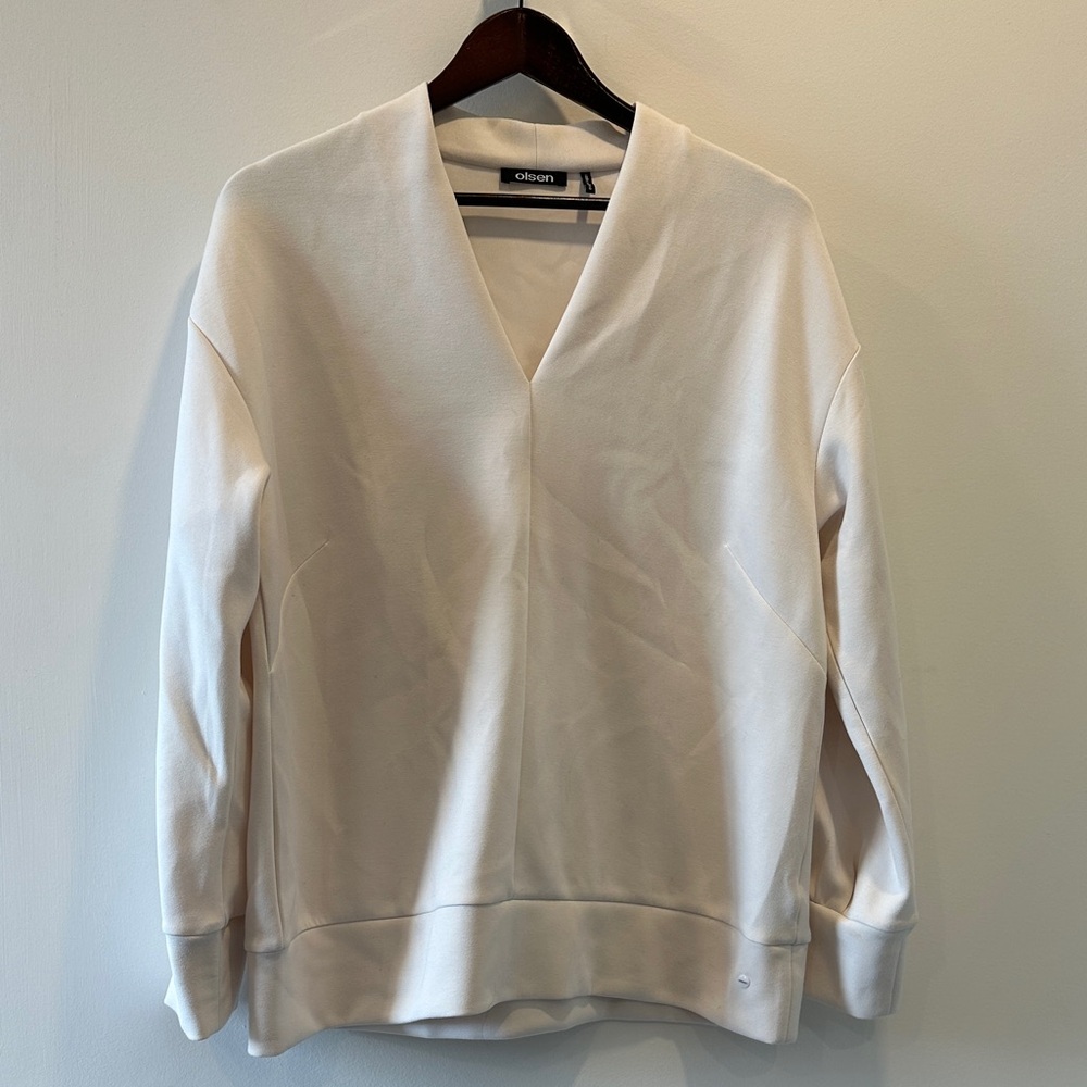 Cream V-Neck Sweater